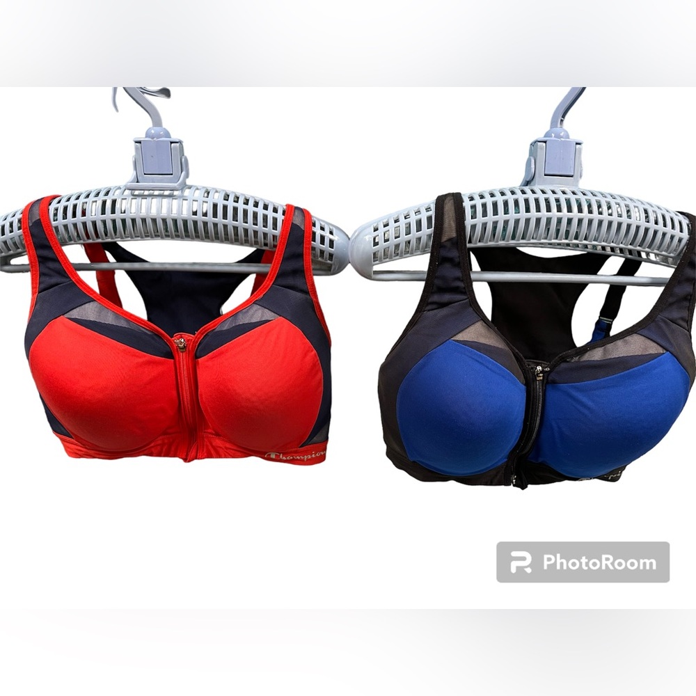 Lot of 2 Champion Motion Control Max Support front closure sports bras XL